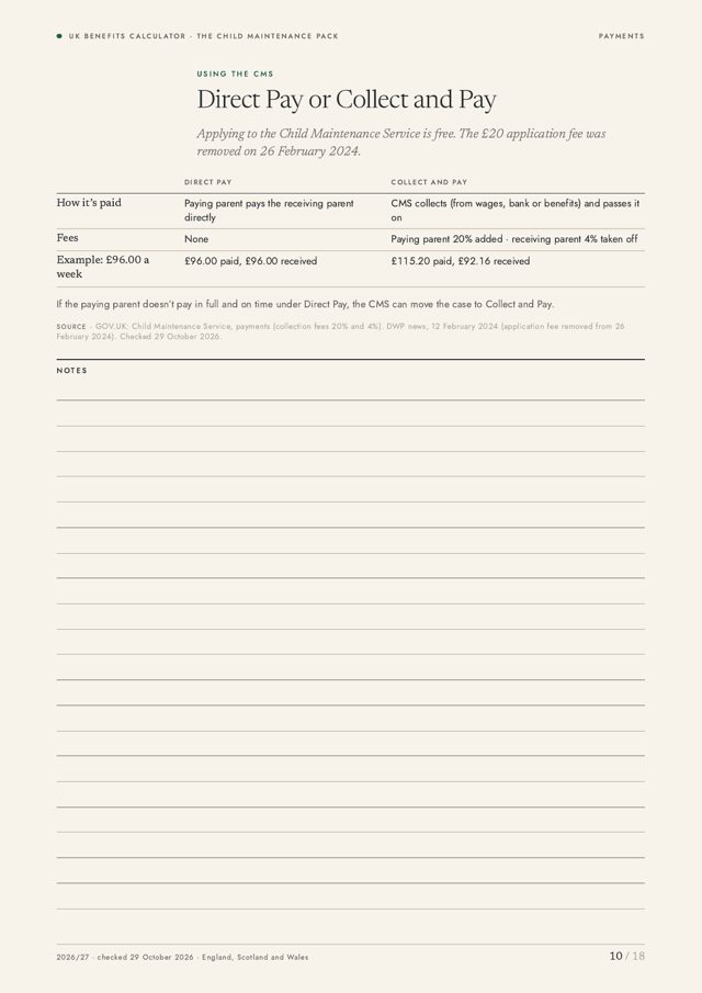 Direct Pay and Collect and Pay page