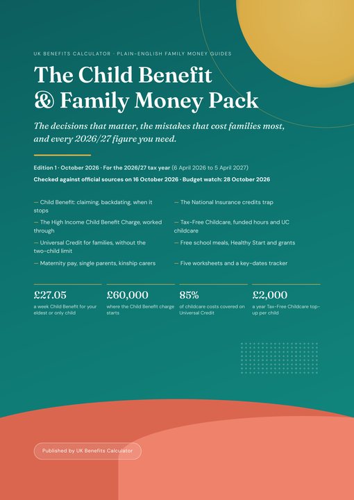 Cover of the Child Benefit & Family Money Pack 2026/27 from UK Benefits Calculator